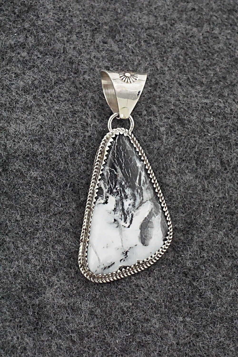White Buffalo & Sterling Silver Pendant - Ernest Hawthorne