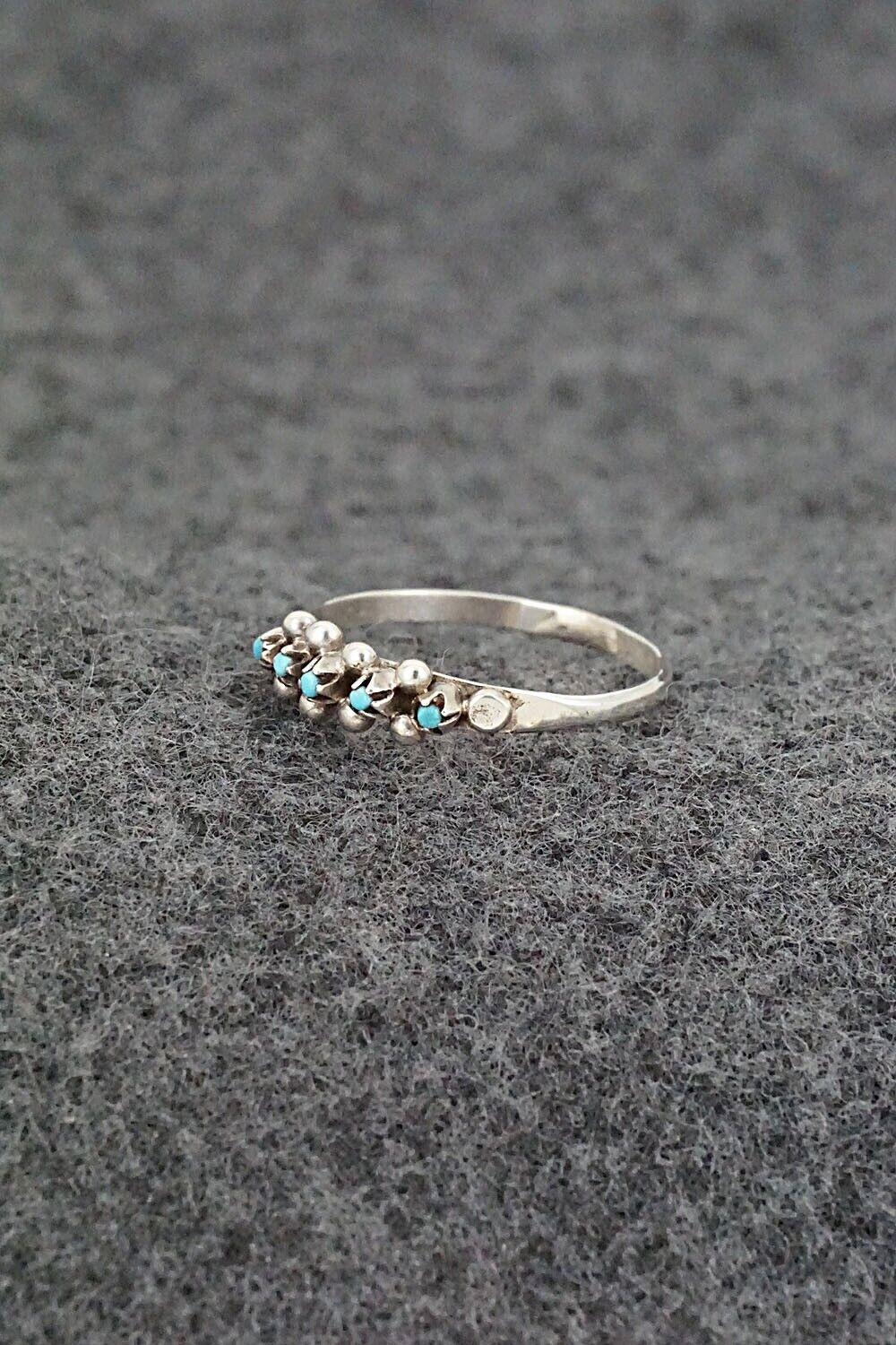 Turquoise & Sterling Silver Ring - Justin Amesoli - Size 5.75