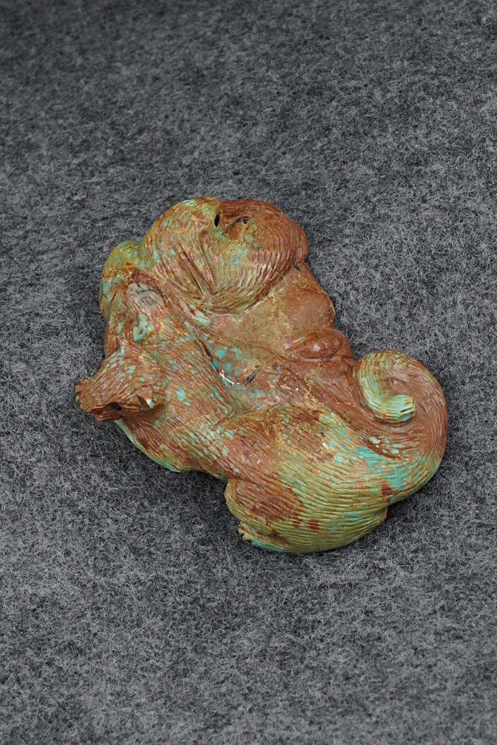 Mountain Lion & Rabbit Zuni Fetish Carving - Lance Cheama
