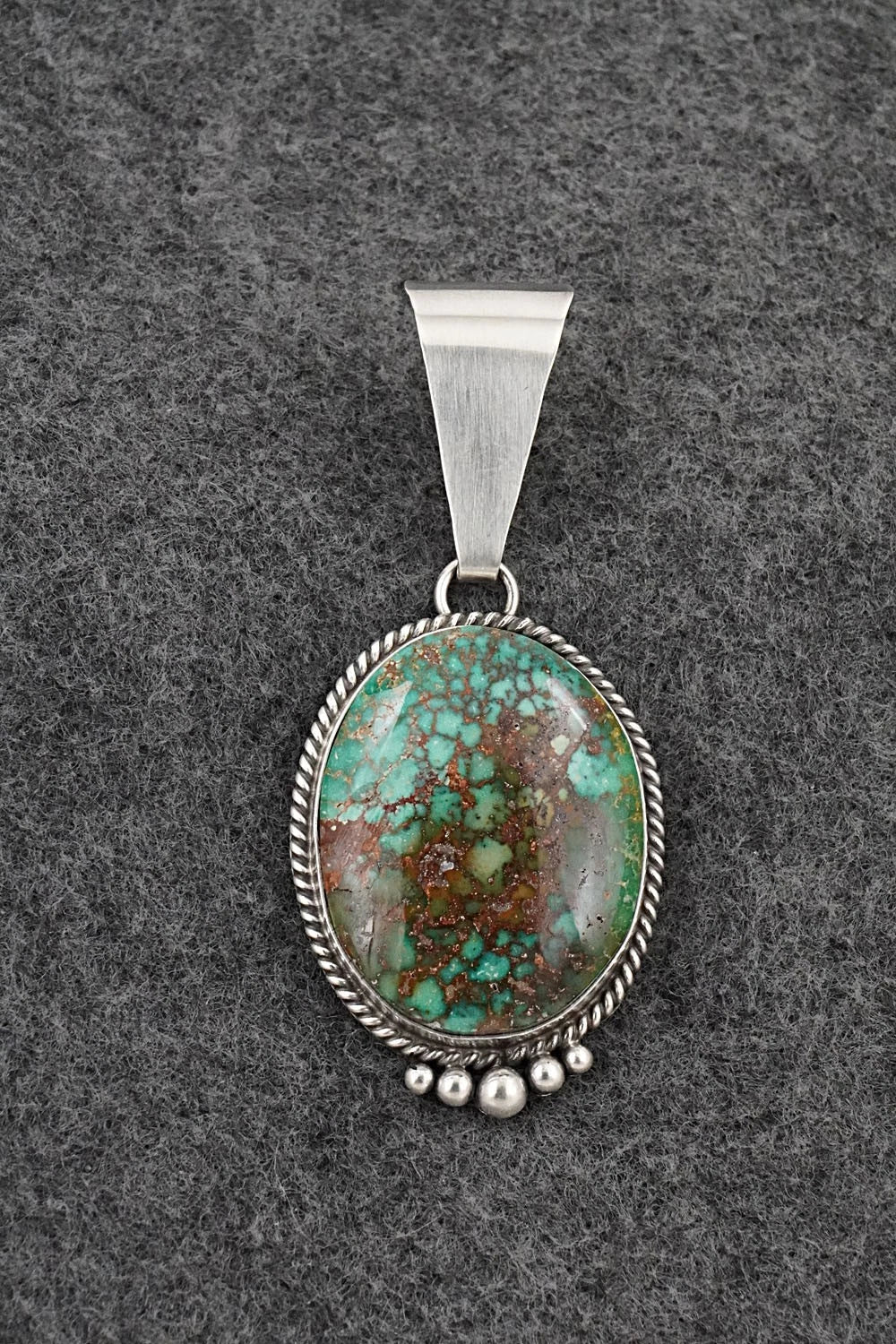 Turquoise & Sterling Silver Pendant - Eugene Gruber