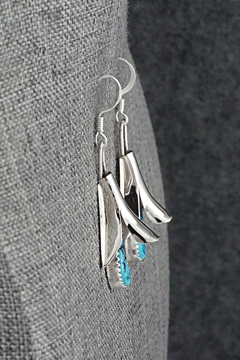 Turquoise & Sterling Silver Earrings - Louise Yazzie