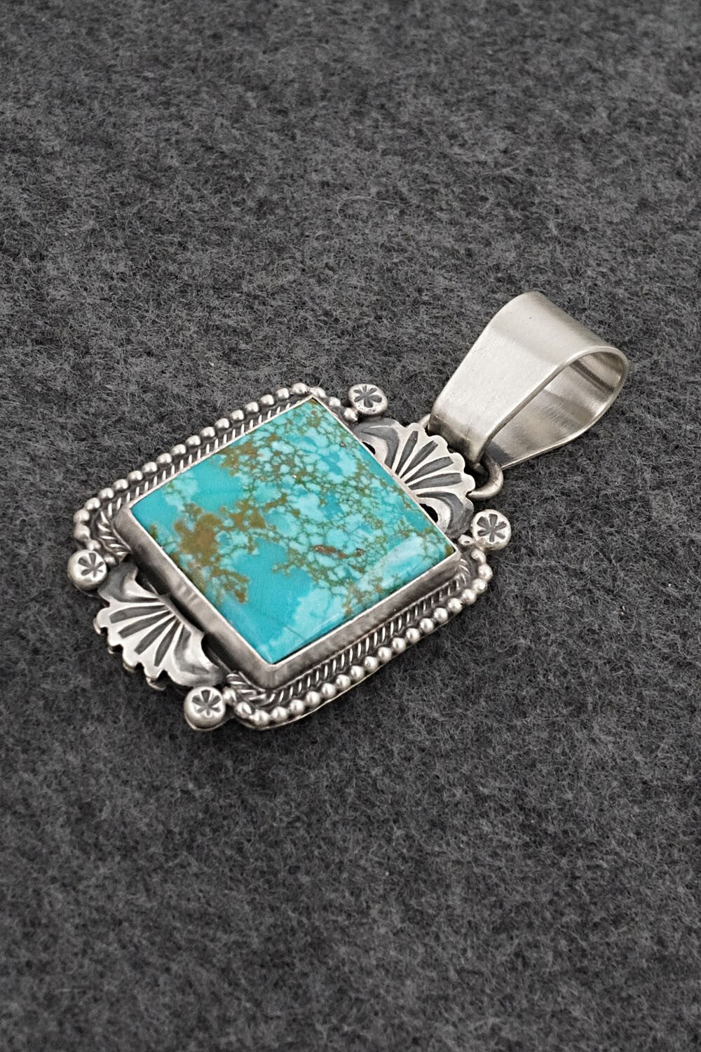 Turquoise & Sterling Silver Pendant - Darrin Livingston