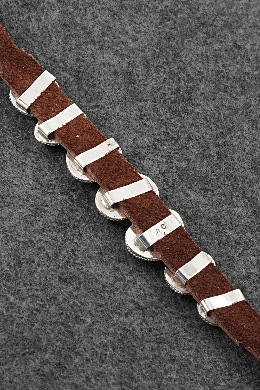 Turquoise, Sterling Silver & Leather Bracelet - Rosita Charlie