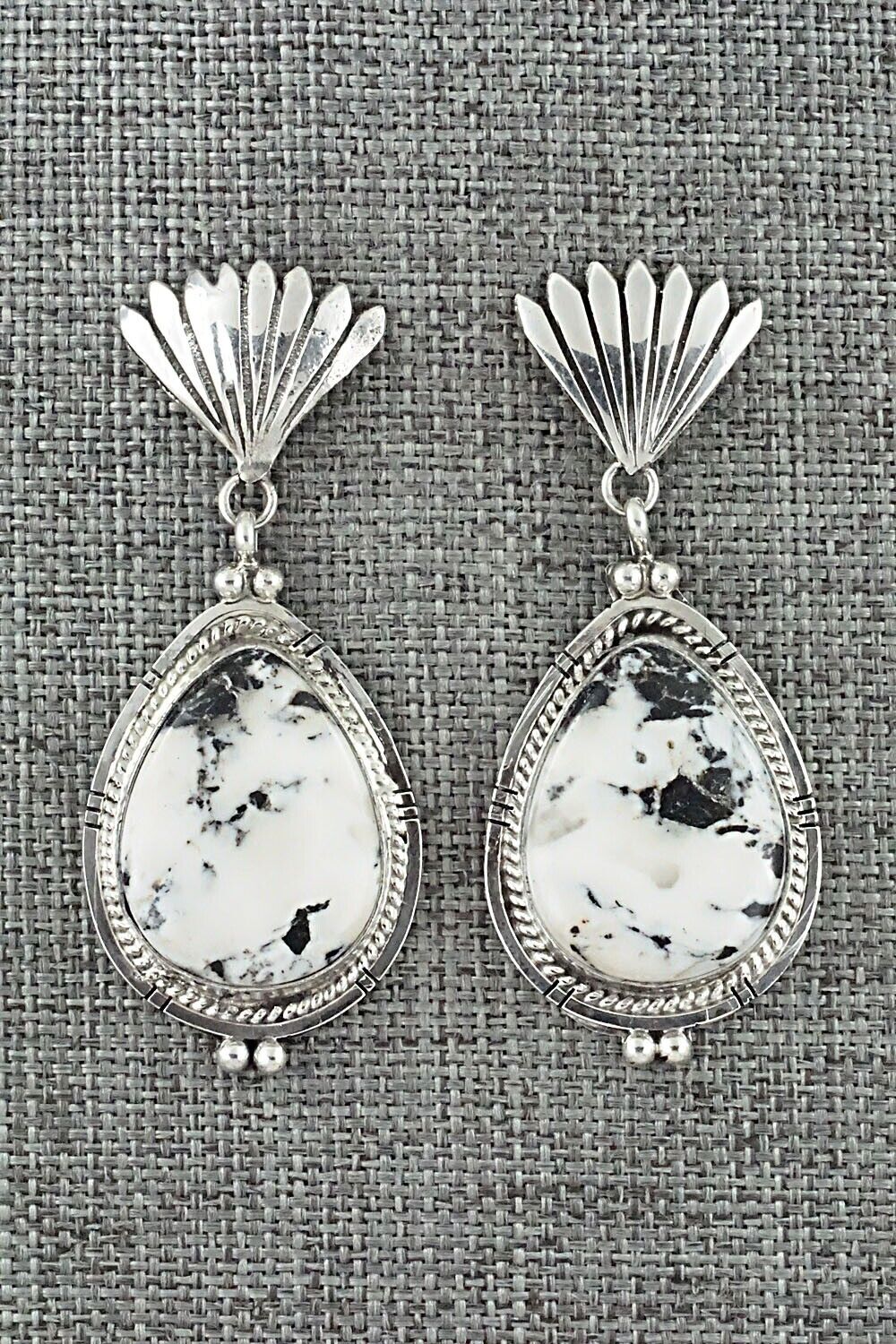 White Buffalo & Sterling Silver Earrings - Annie Spencer