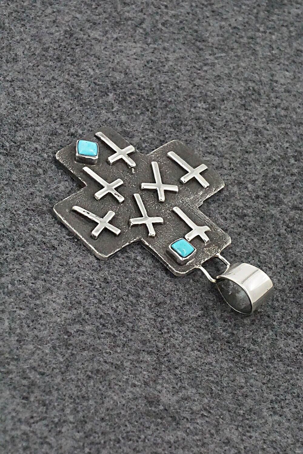 Turquoise & Sterling Silver Pendant - Ernest Rangel