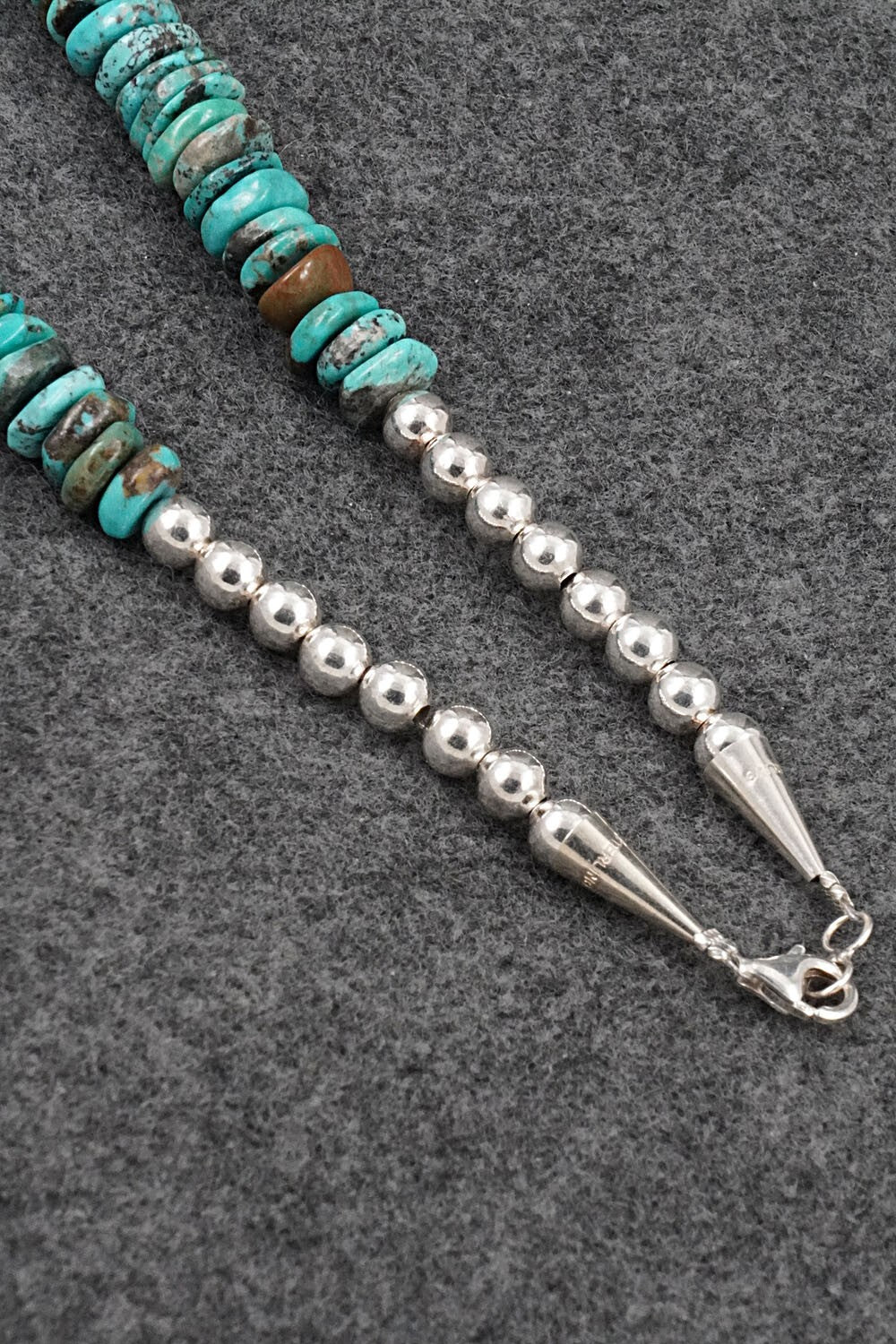 Turquoise & Sterling Silver Necklace 21" - Doreen Jake