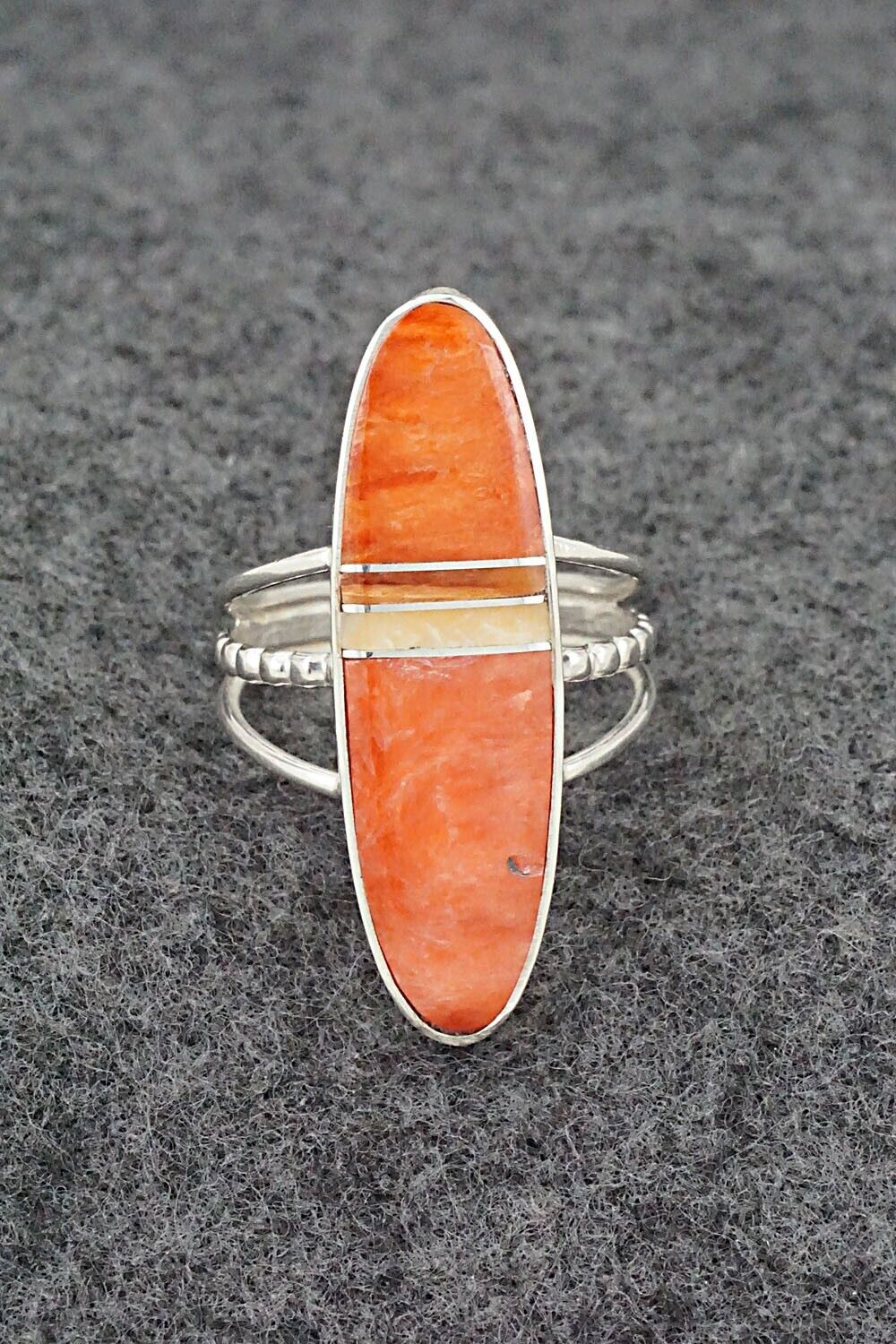 Spiny Oyster & Sterling Silver Ring - Harold Smith - Size 8