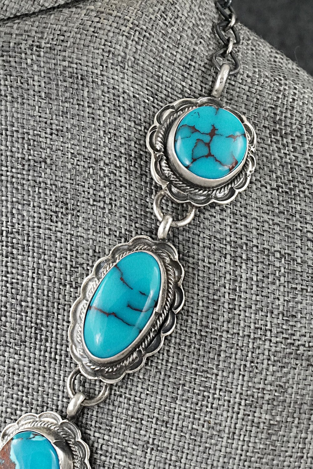 Turquoise & Sterling Silver Necklace Set - Bobby Johnson