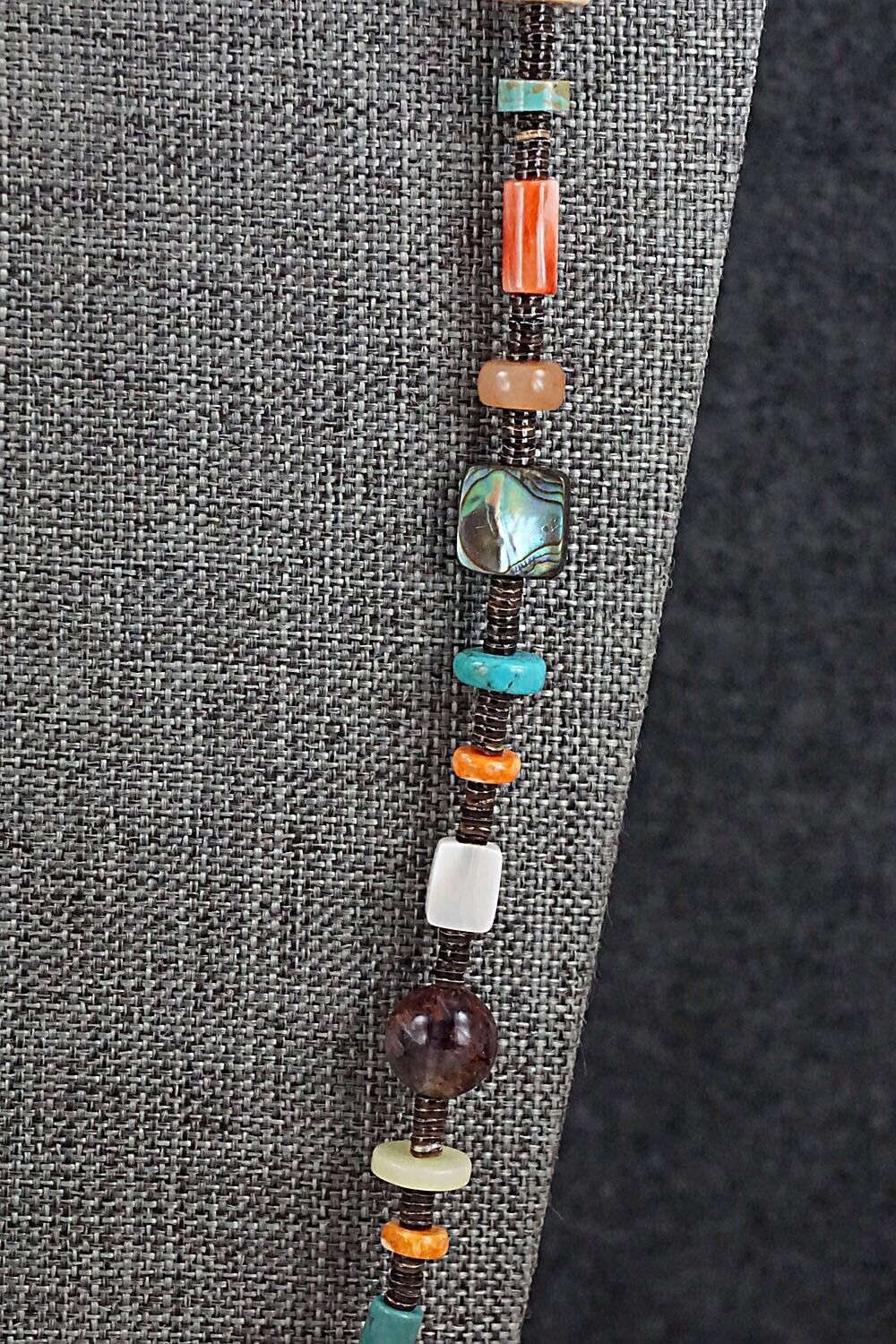 Multi-Stone and Sterling Silver Necklace - Helen Tsosie