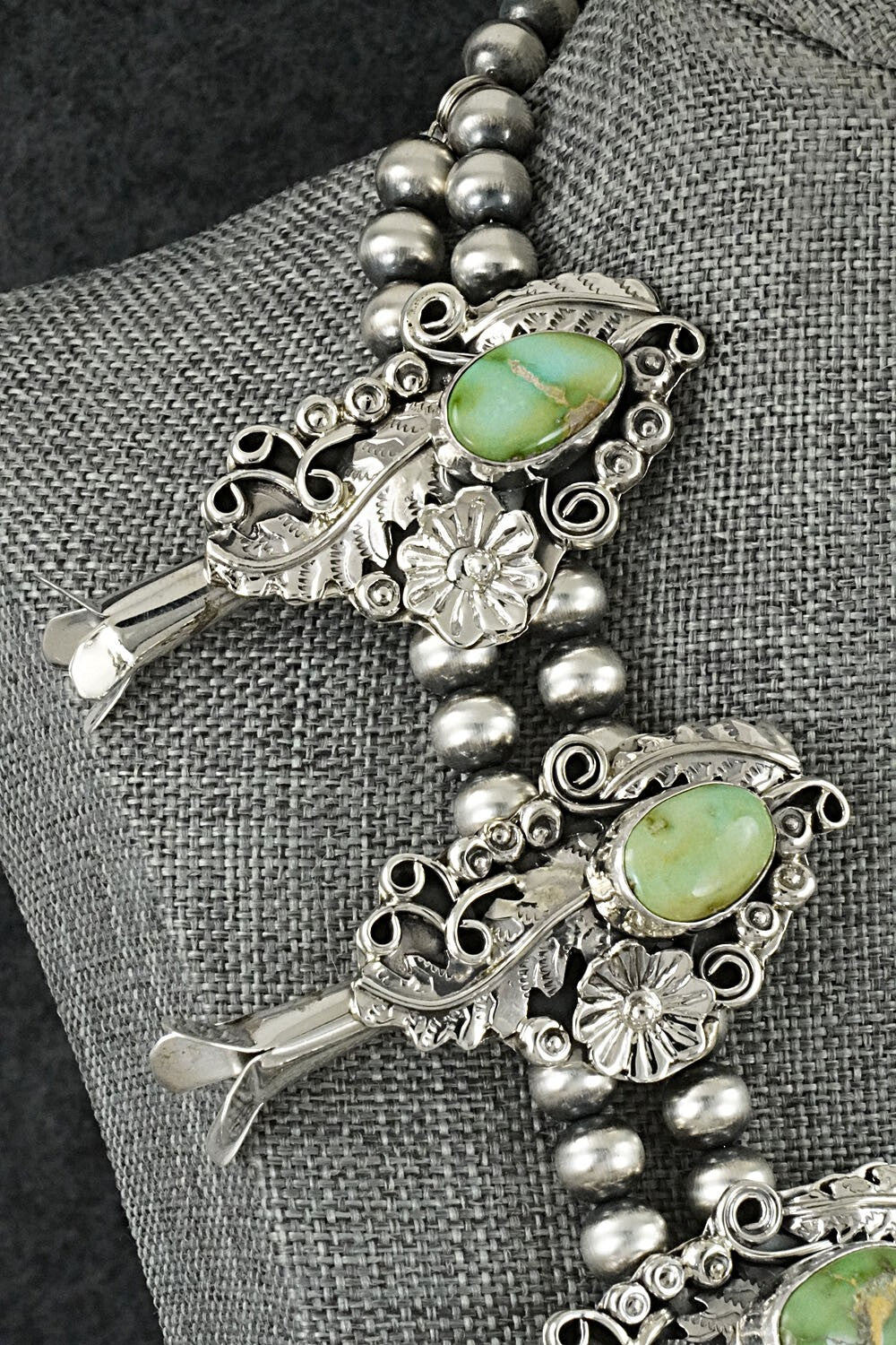 Turquoise & Sterling Silver Squash Blossom Set - Harry B. Yazzie