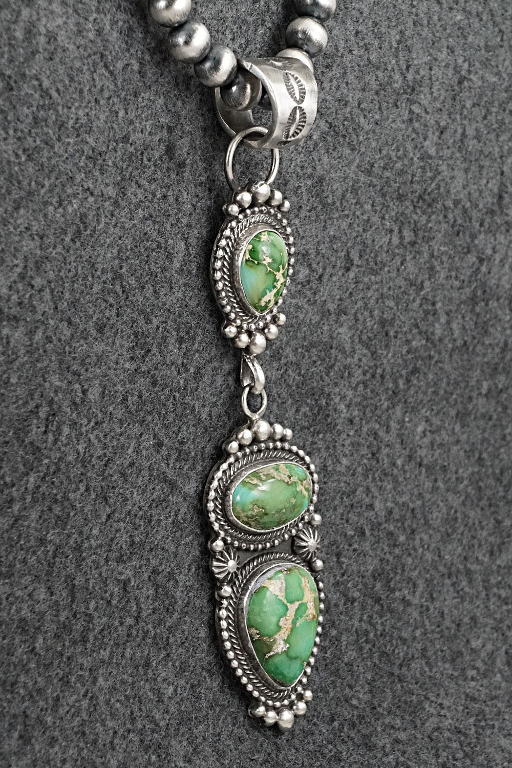Turquoise & Sterling Silver Necklace - Tom Lewis