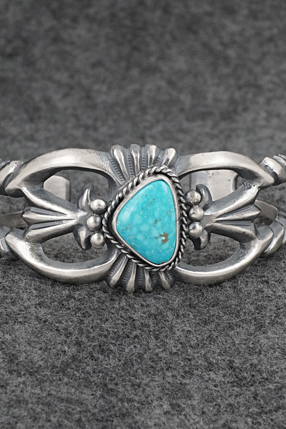 Turquoise & Sterling Silver Bracelet - Harrison Bitsue