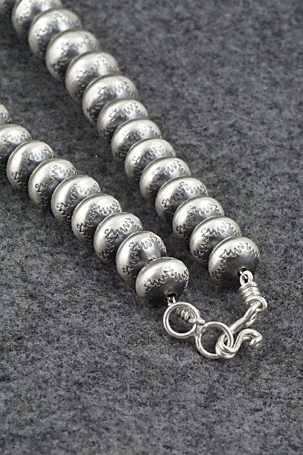 Sterling Silver Navajo Pearl Necklace 24" - Bryannen Halwood