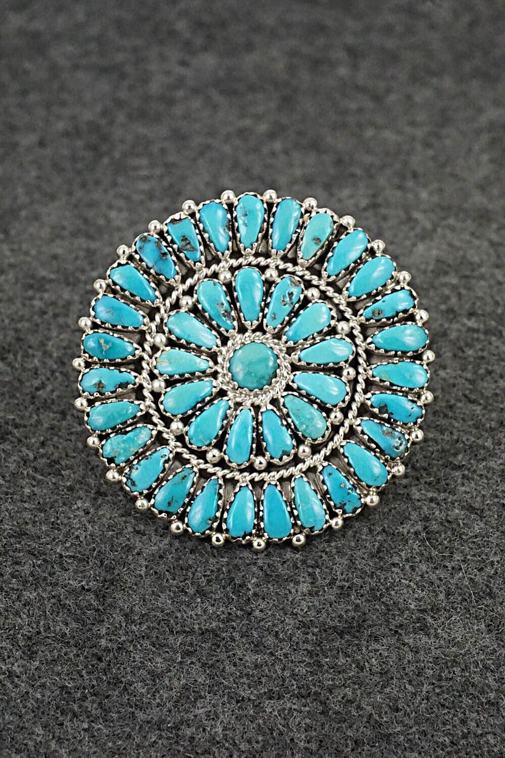 Turquoise & Sterling Silver Ring - Justin Wilson - Size 7.25