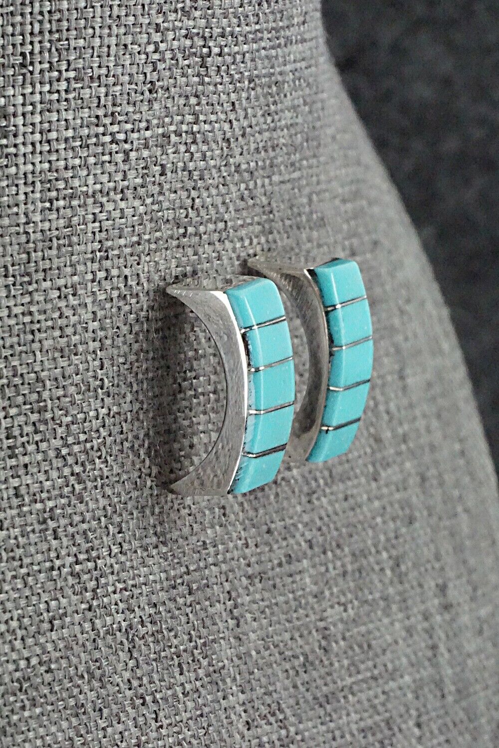 Turquoise & Sterling Silver Earrings - Lloyd Kanesta