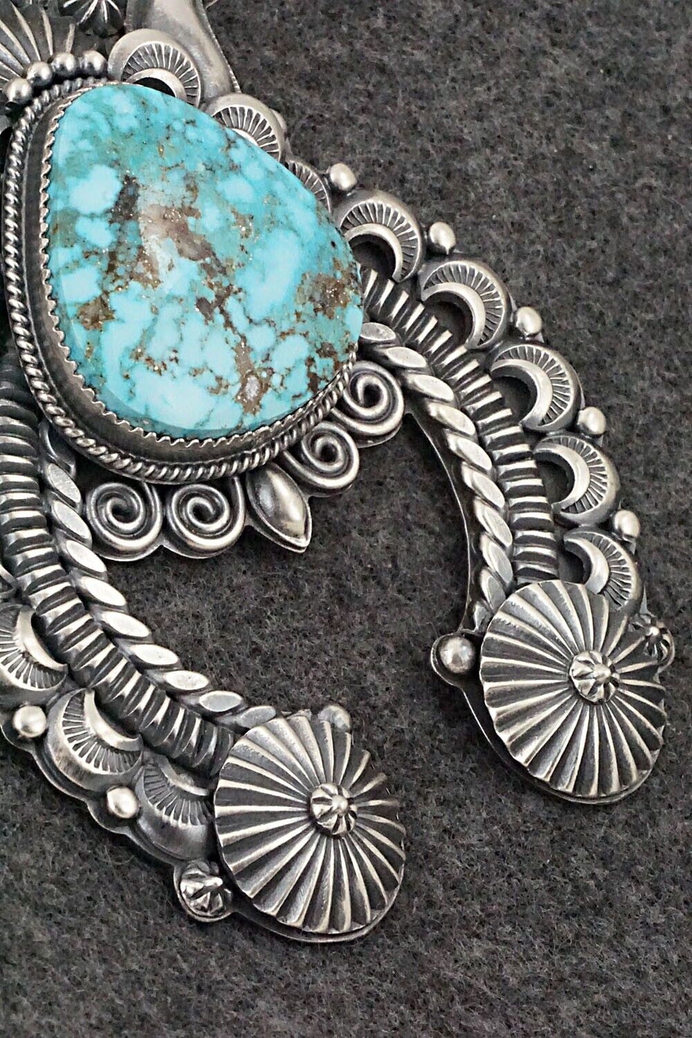 Turquoise & Sterling Silver Pendant - Delbert Gordon