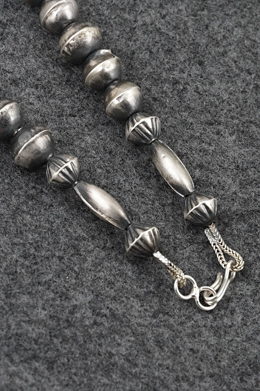 Sterling Silver Navajo Pearl Necklace 26" - Vintage