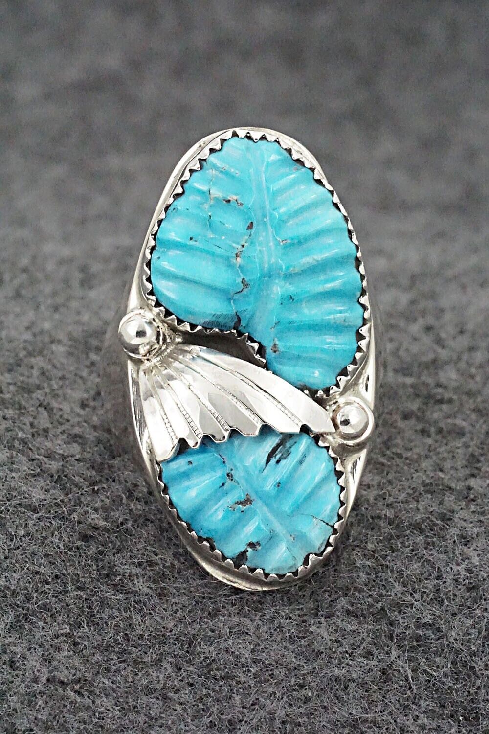 Turquoise & Sterling Silver Ring - Lyolita Tsattie - Size 11.5