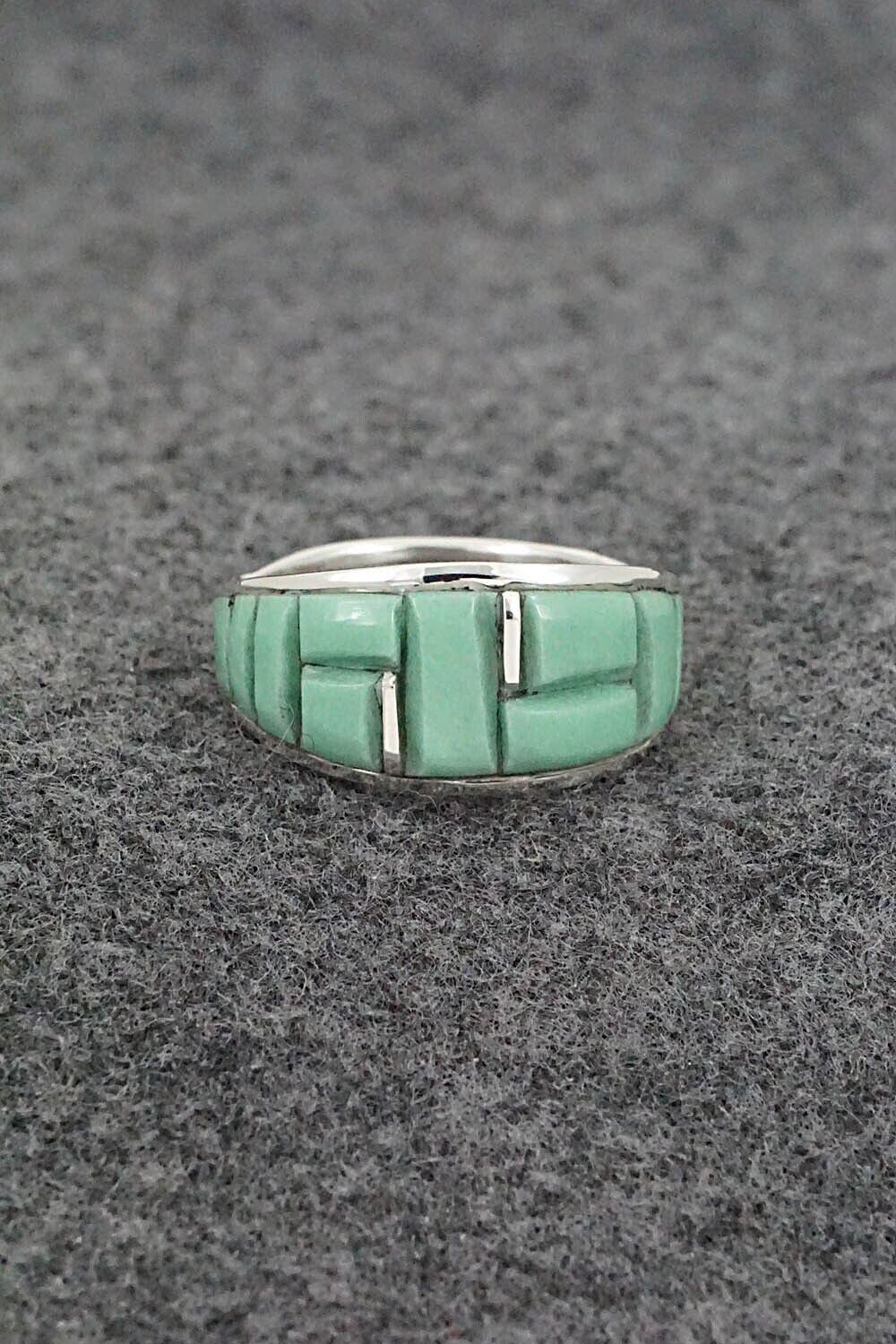 Turquoise & Sterling Silver Ring - Edison Yazzie - Size 9.5