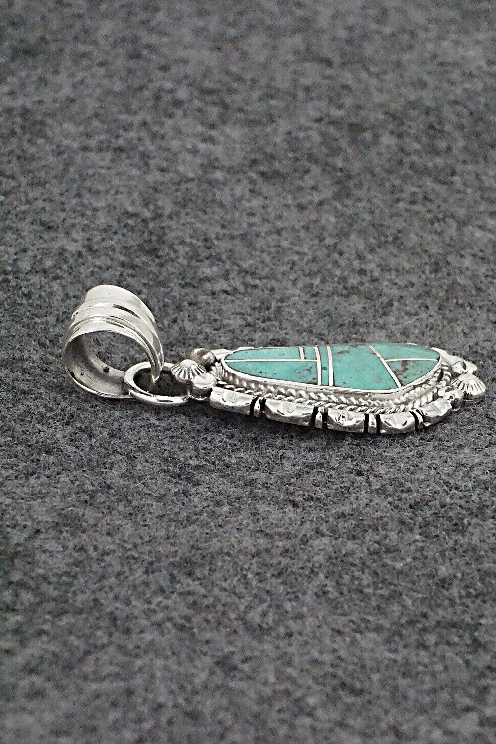 Turquoise & Sterling Silver Pendant - James Manygoats