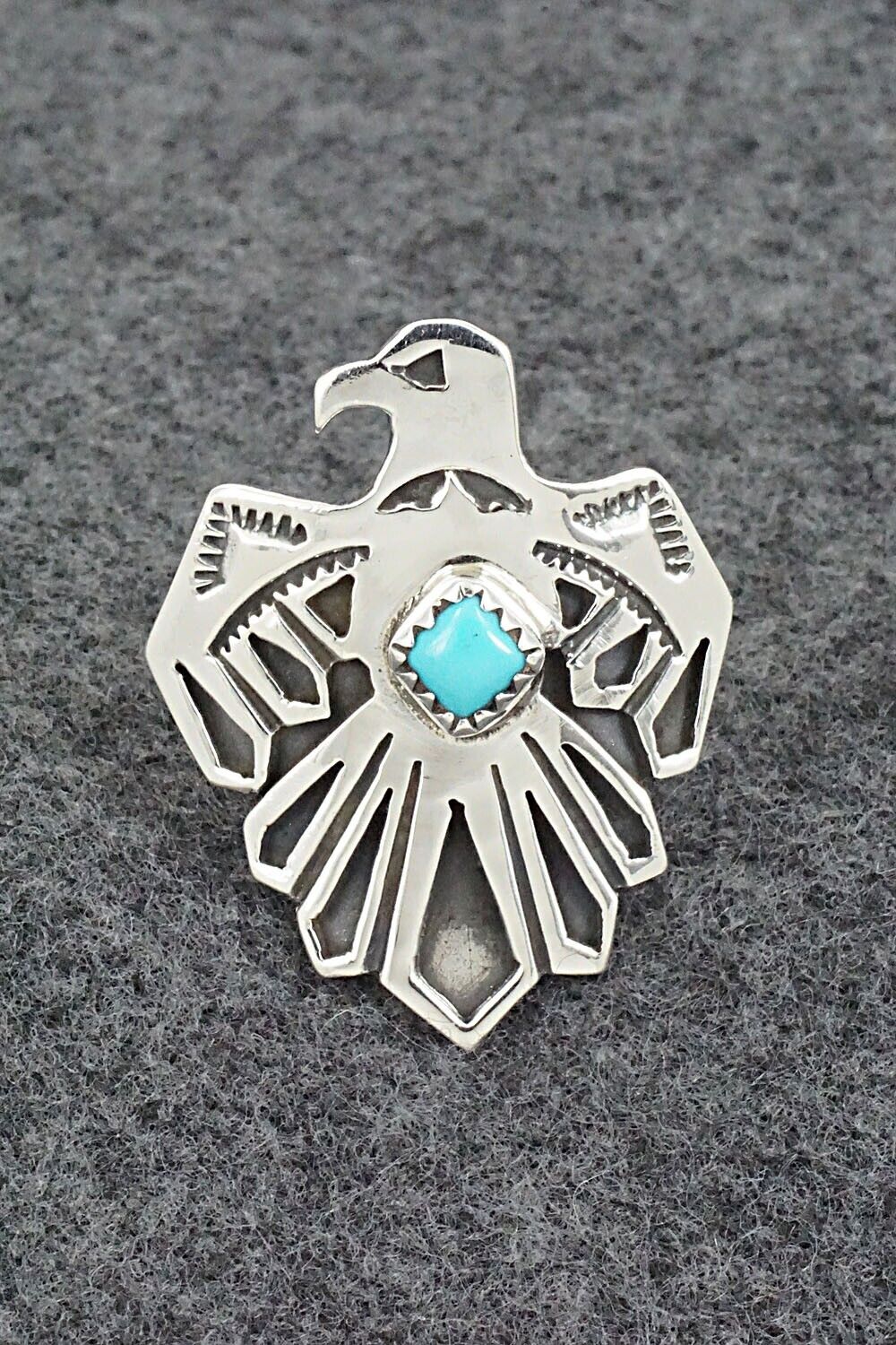 Turquoise & Sterling Silver Ring - Genevieve Francisco - Size 9.5