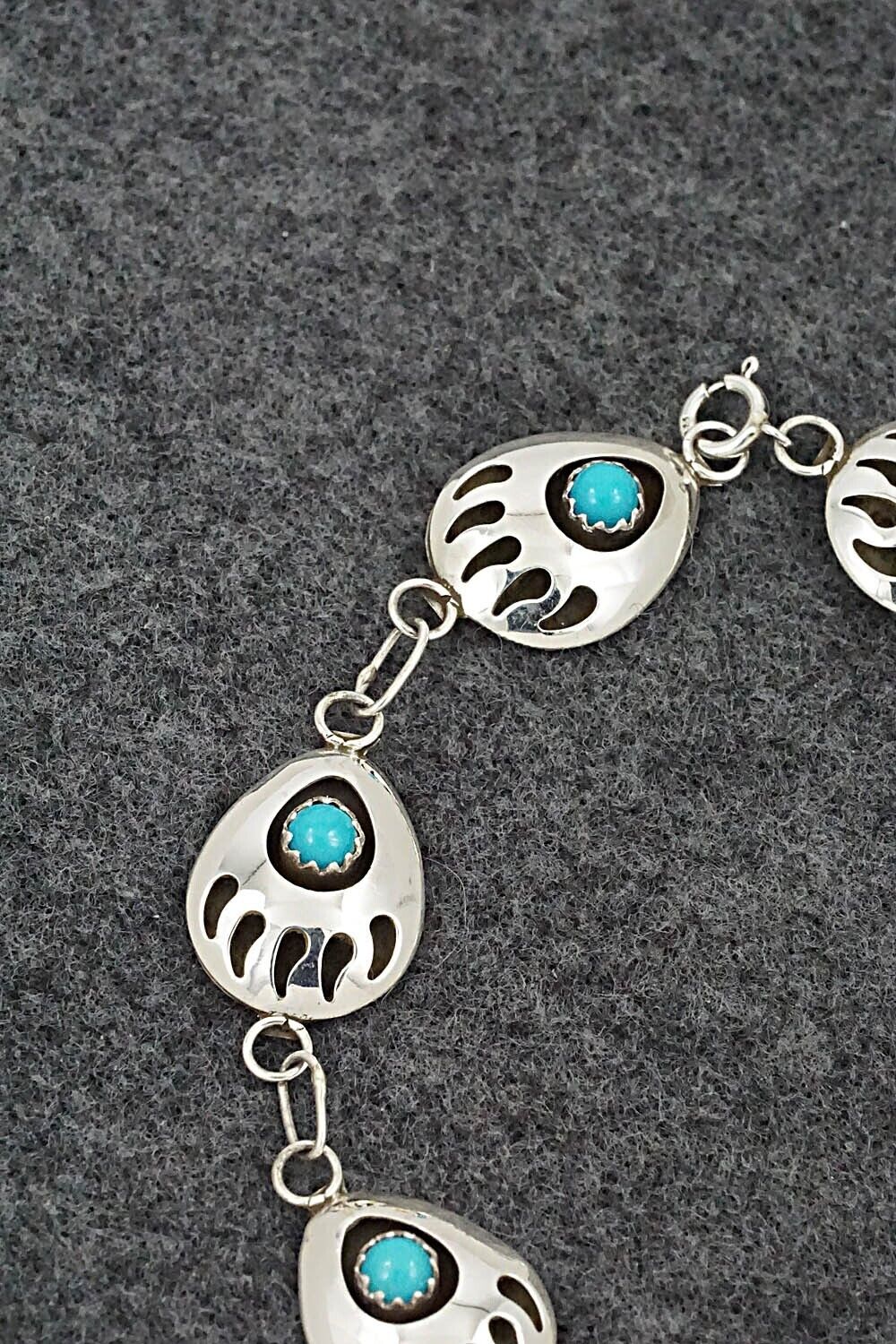 Turquoise & Sterling Silver Link Bracelet - Gaynell Parker