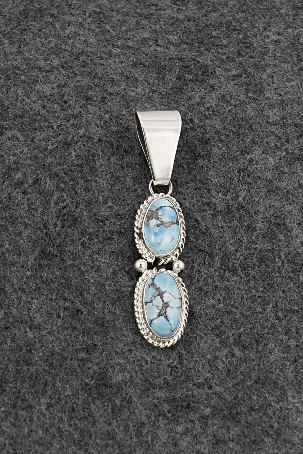 Turquoise & Sterling Silver Pendant - Eugene Gruber
