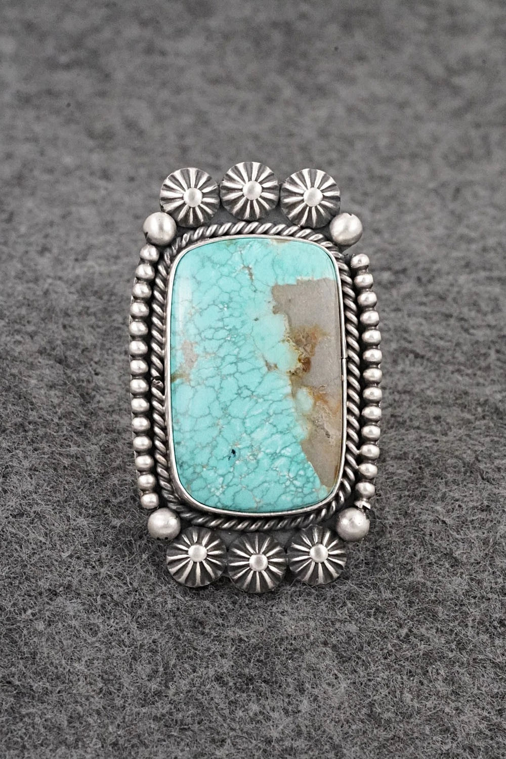 Turquoise & Sterling Silver Ring - Michael Calladitto - Size 7.5
