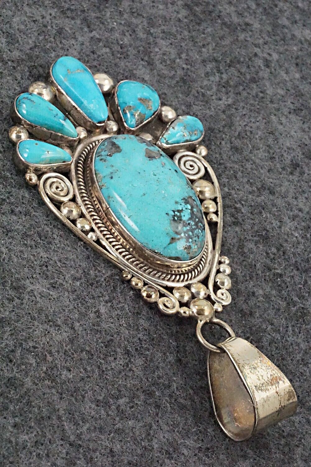 Turquoise and Sterling Silver Pendant - Oliver Smith