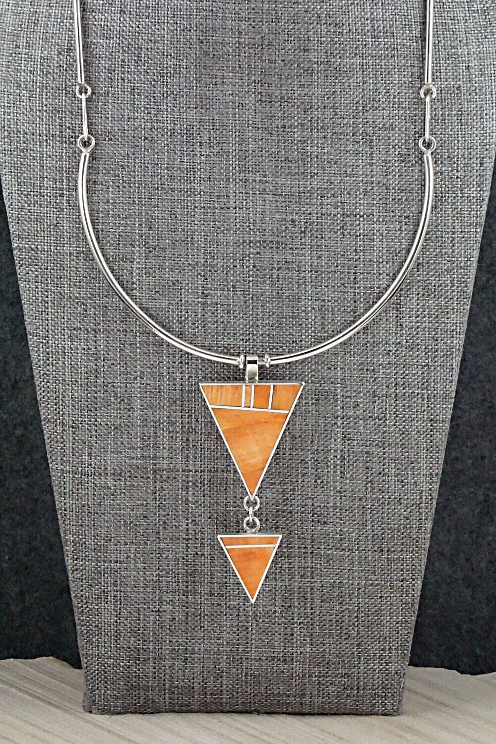 Spiny Oyster & Sterling Silver Necklace - Harold Smith