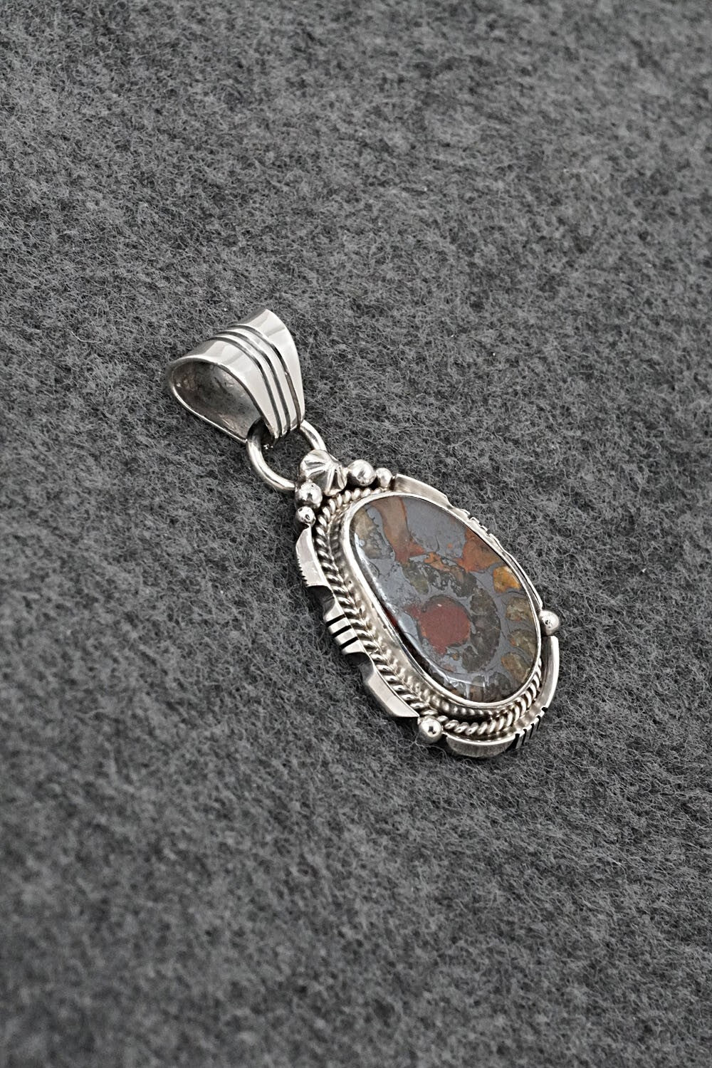 Ammonite & Sterling Silver Pendant - Samuel Yellowhair