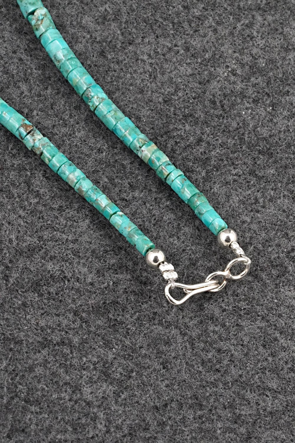 Turquoise & Sterling Silver Necklace 18" - Doreen Jake