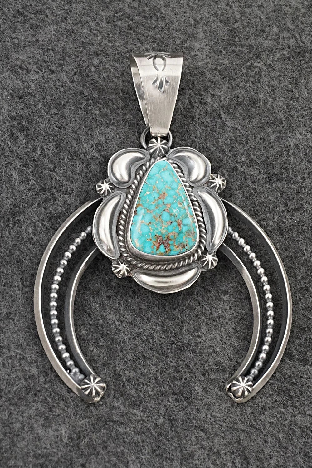 Turquoise & Sterling Silver Naja Pendant - Raymond Delgarito
