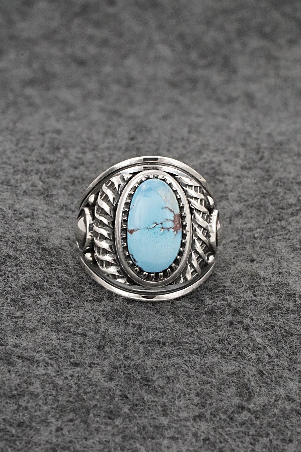 Turquoise & Sterling Silver Ring - Derrick Gordon - Size 7