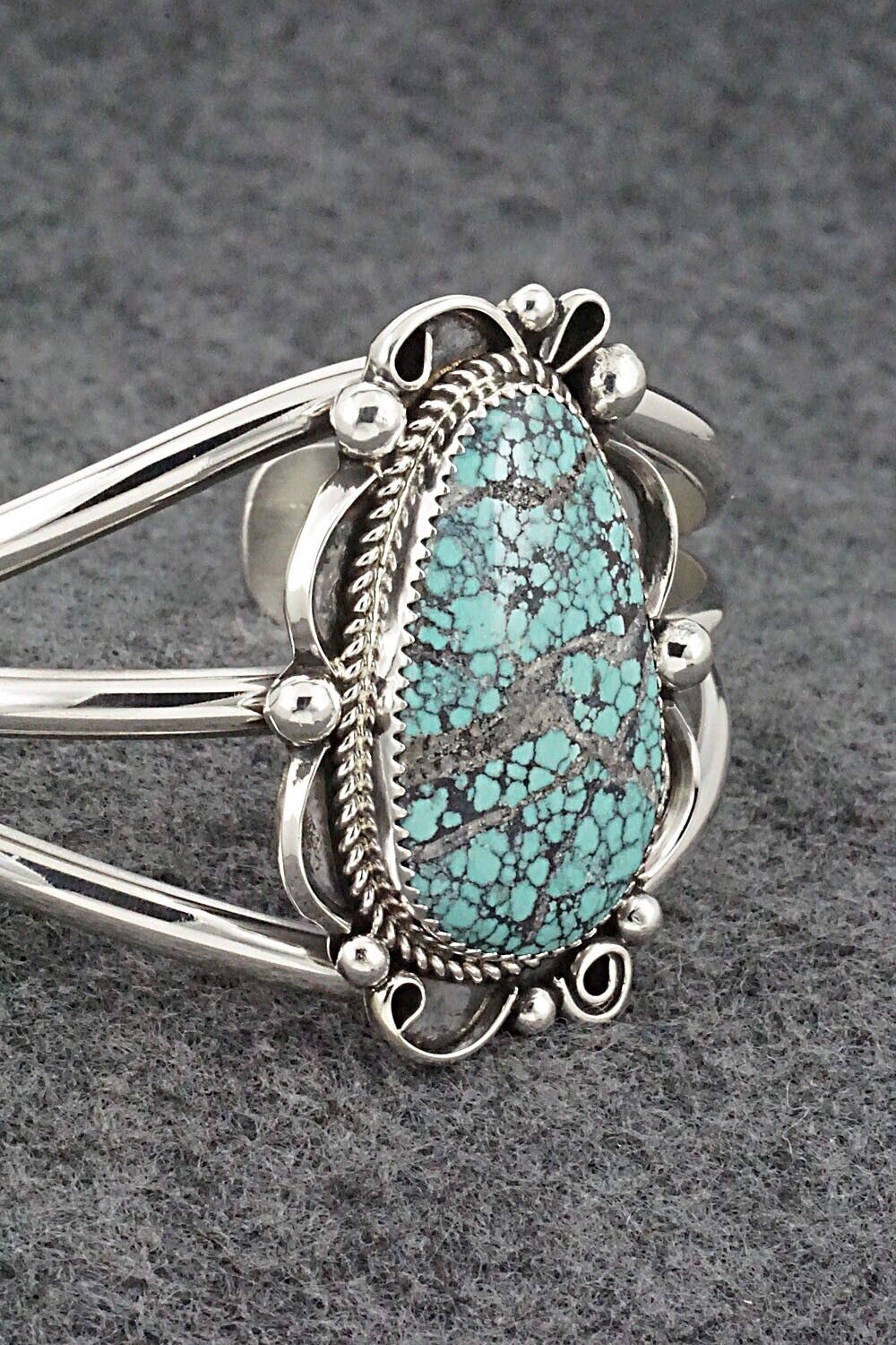 Turquoise & Sterling Silver Bracelet - Leslie Nez