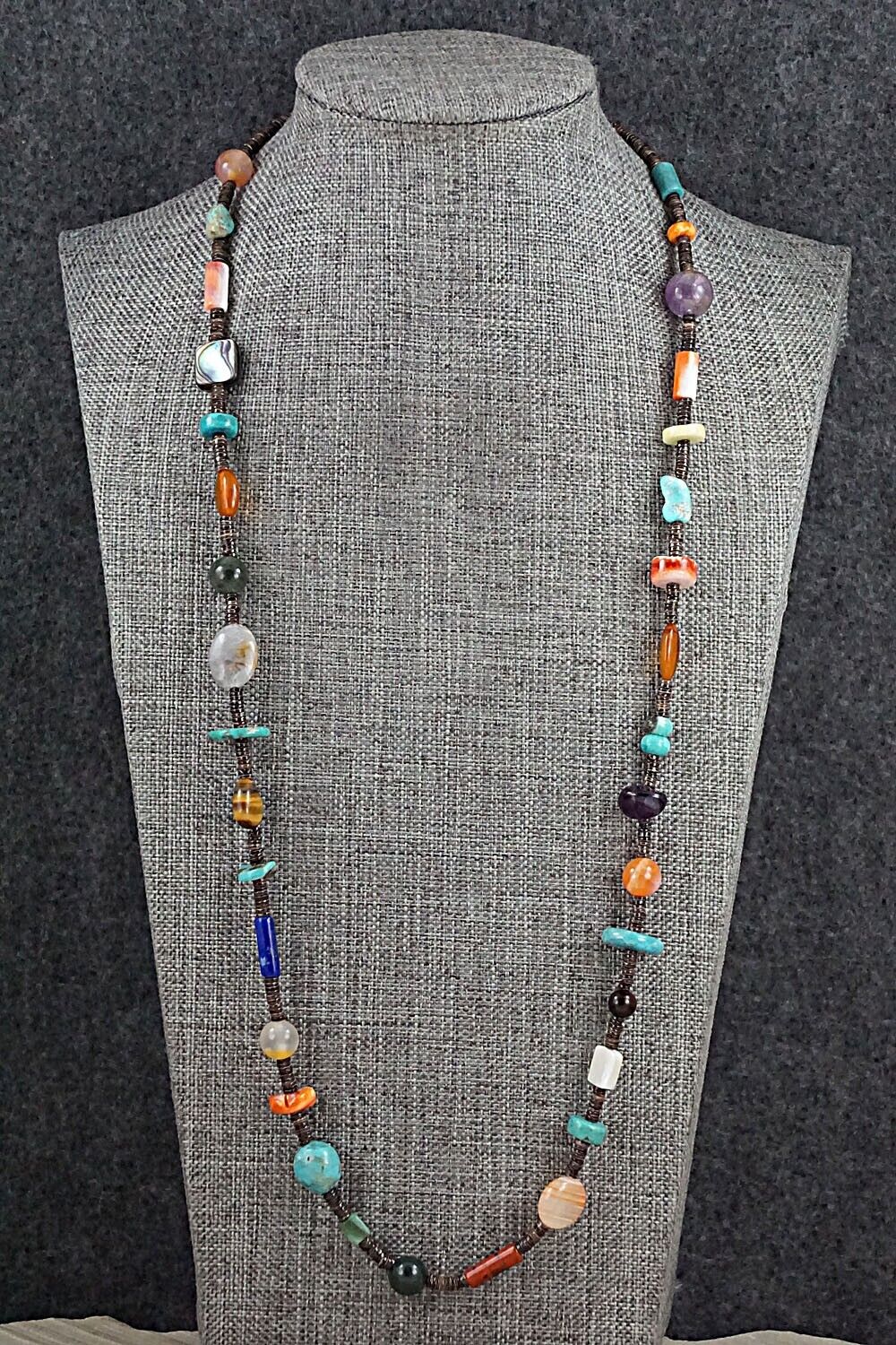 Multi-Stone and Sterling Silver Necklace - Helen Tsosie