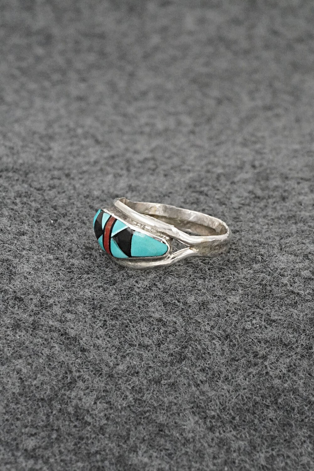 Multi-Stone & Sterling Silver Inlay Ring - Ola Eriacho - Size 6