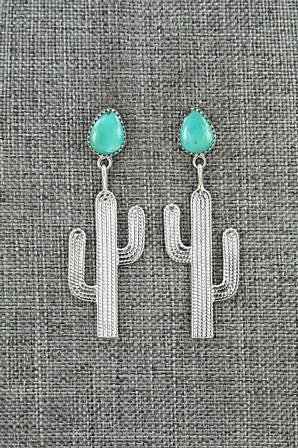 Turquoise & Sterling Silver Earrings - Verley Betone