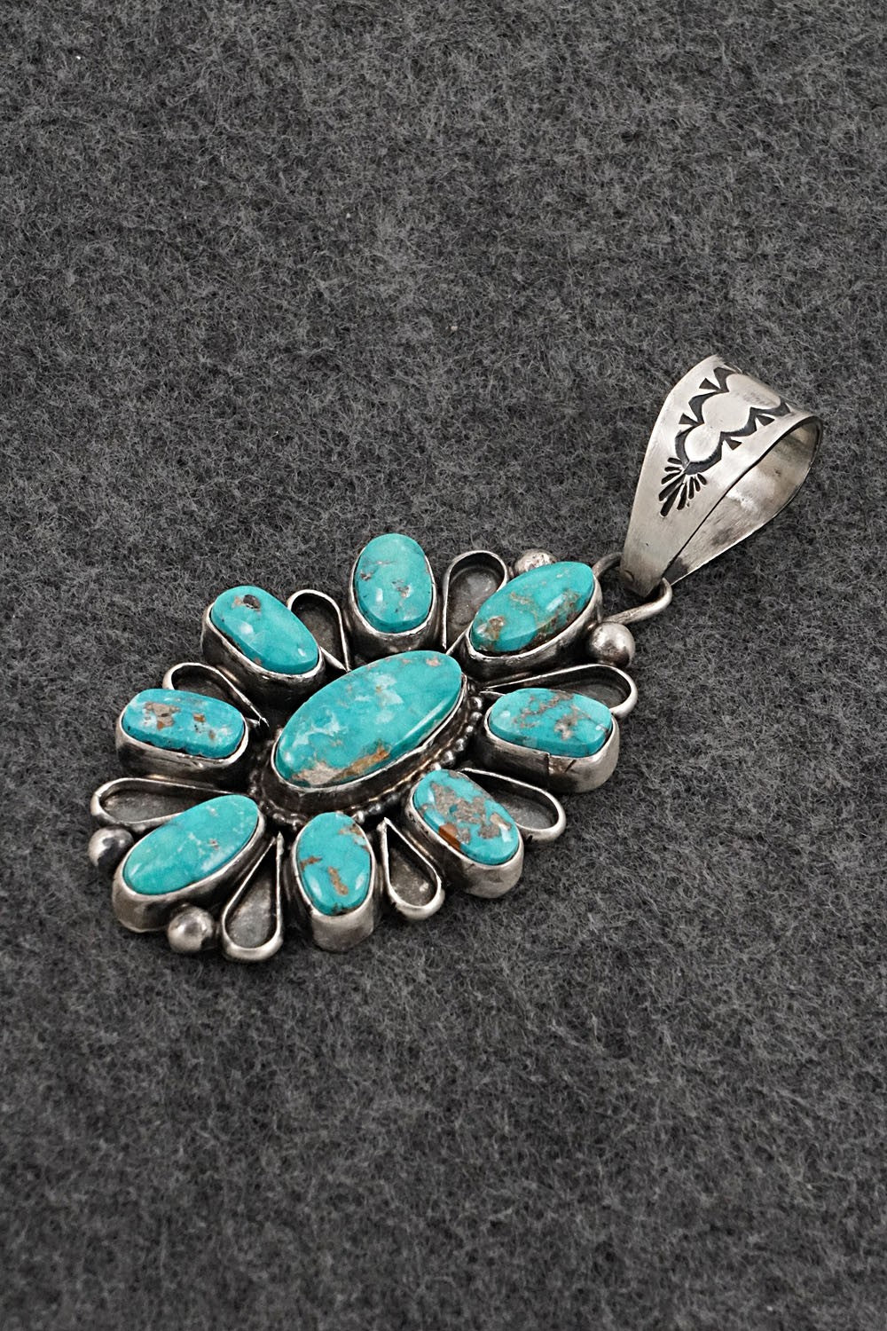 Turquoise & Sterling Silver Pendant - Travis Jim