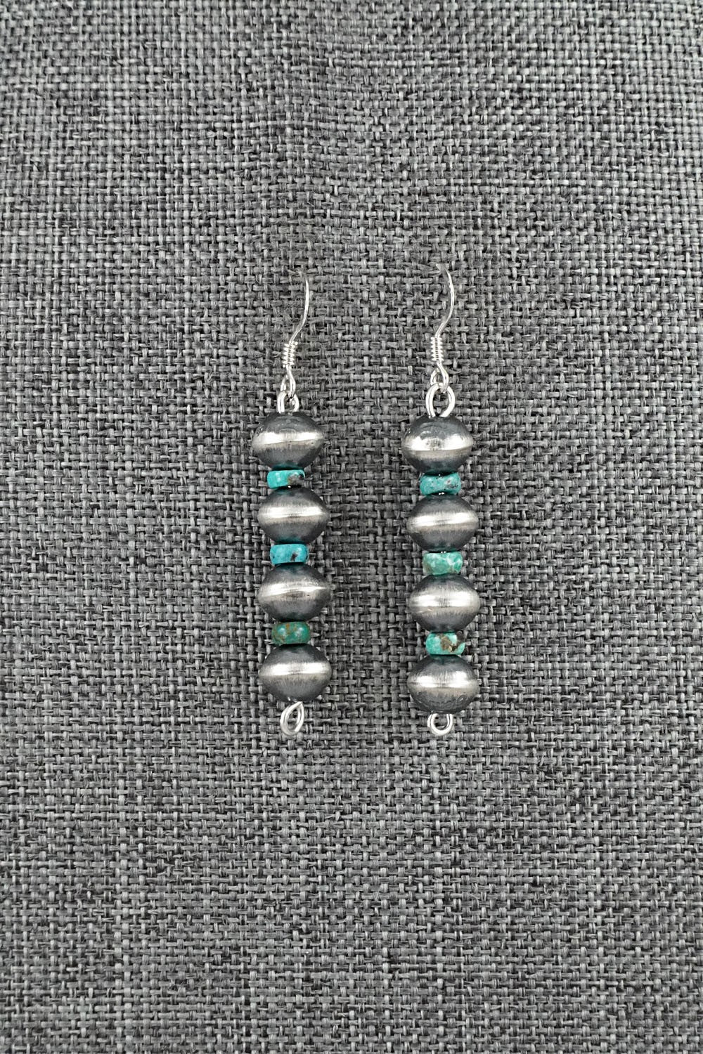 Turquoise & Sterling Silver Navajo Pearl Earrings - Tonisha Haley