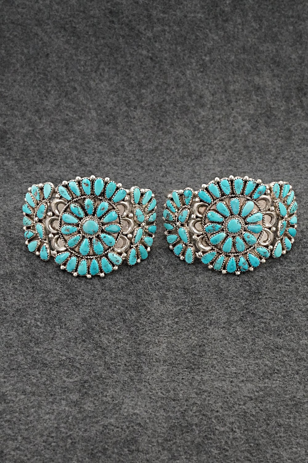 Turquoise & Sterling Silver Squash Blossom Set - Justina Wilson