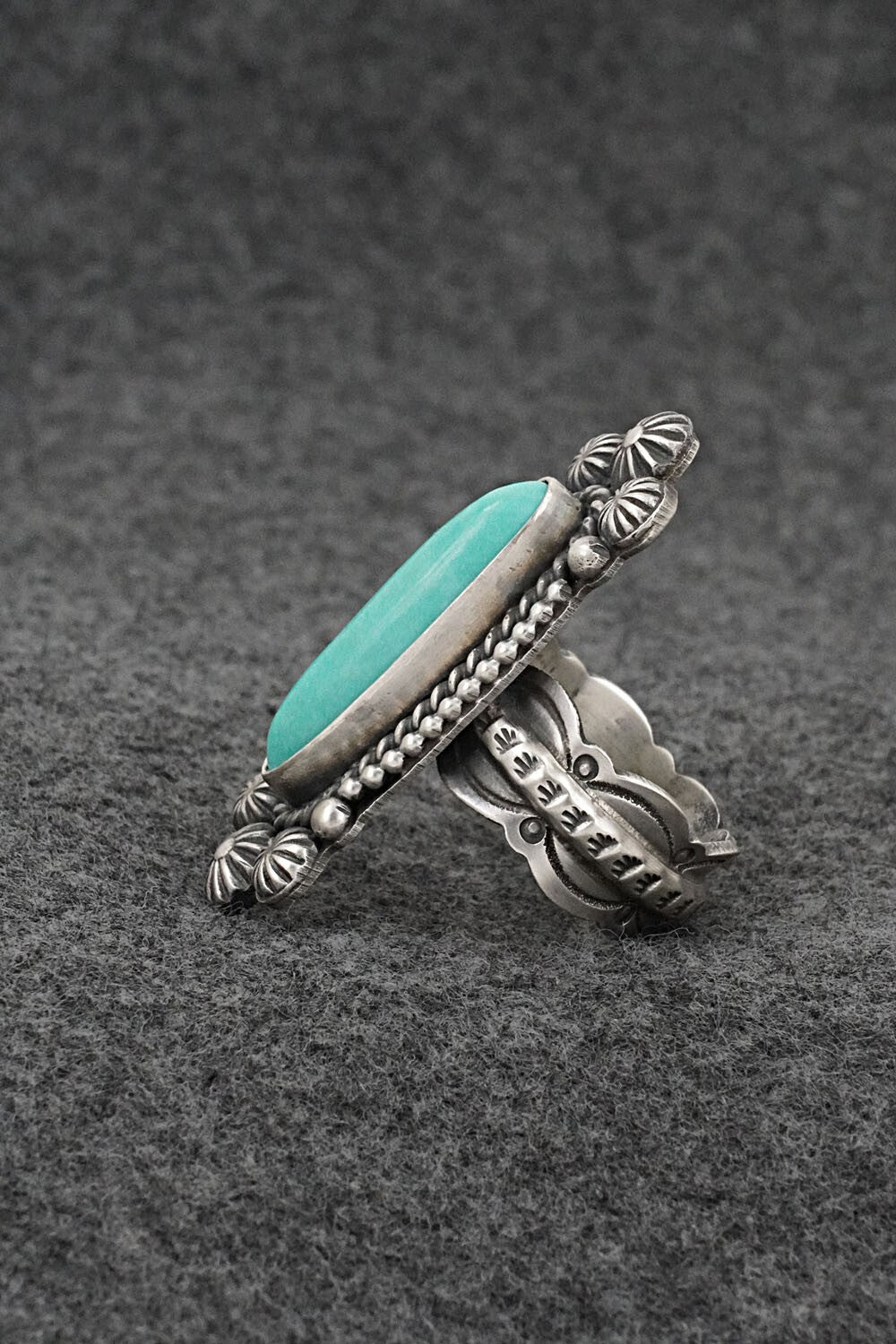 Turquoise & Sterling Silver Ring - Michael Calladitto - Size 8.5