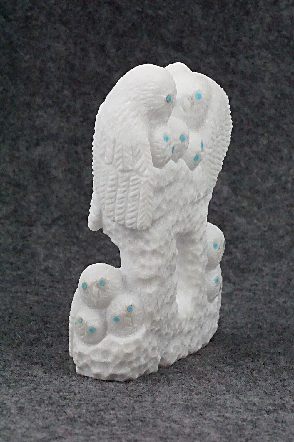 Owls Nesting Zuni Fetish Carving - Destry Siutza