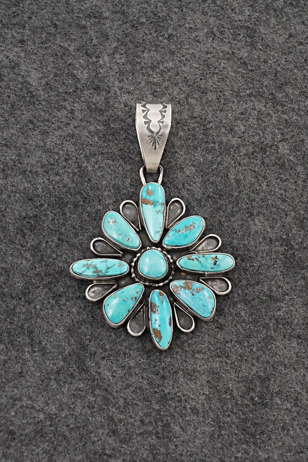 Turquoise & Sterling Silver Pendant - Travis Jim