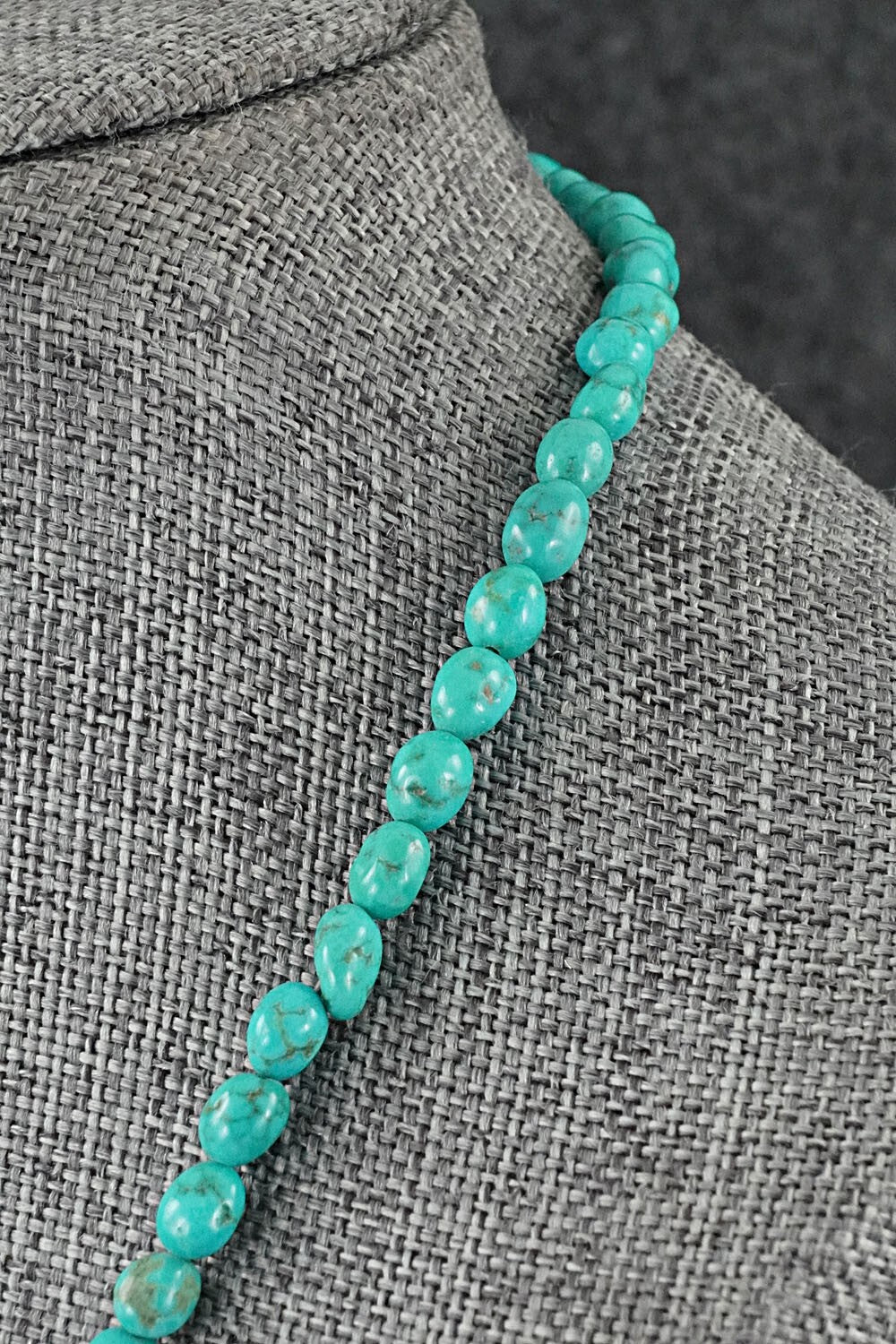 Turquoise & Sterling Silver Necklace 16" - Helen Tsosie
