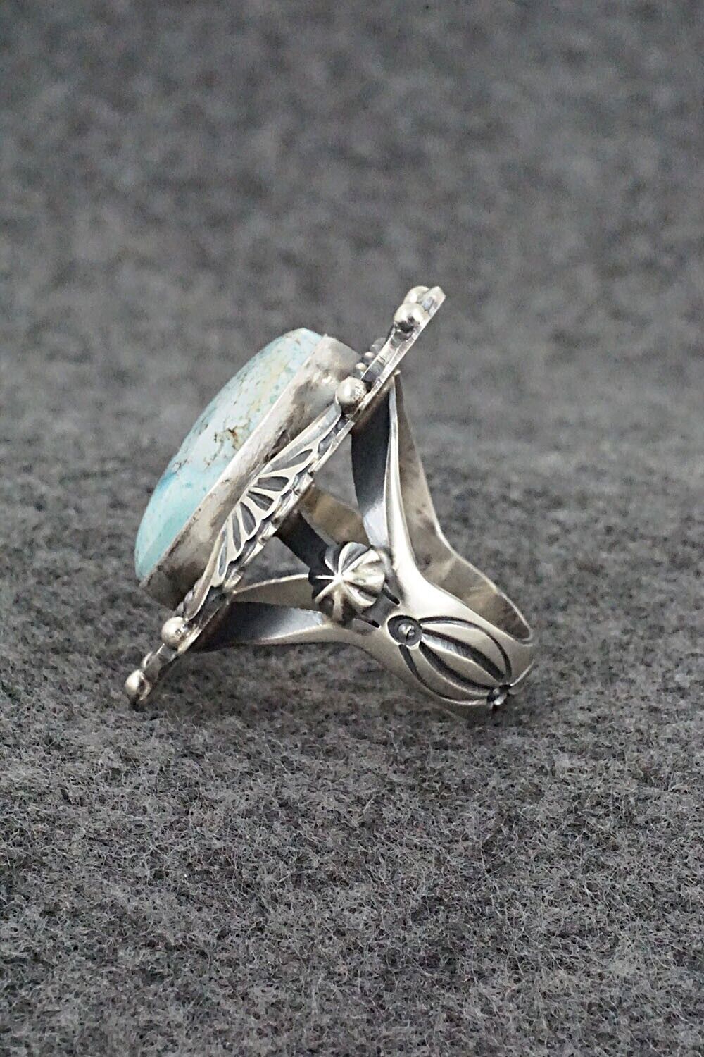 Turquoise & Sterling Silver Ring - Raymond Delgarito - Size 7.5