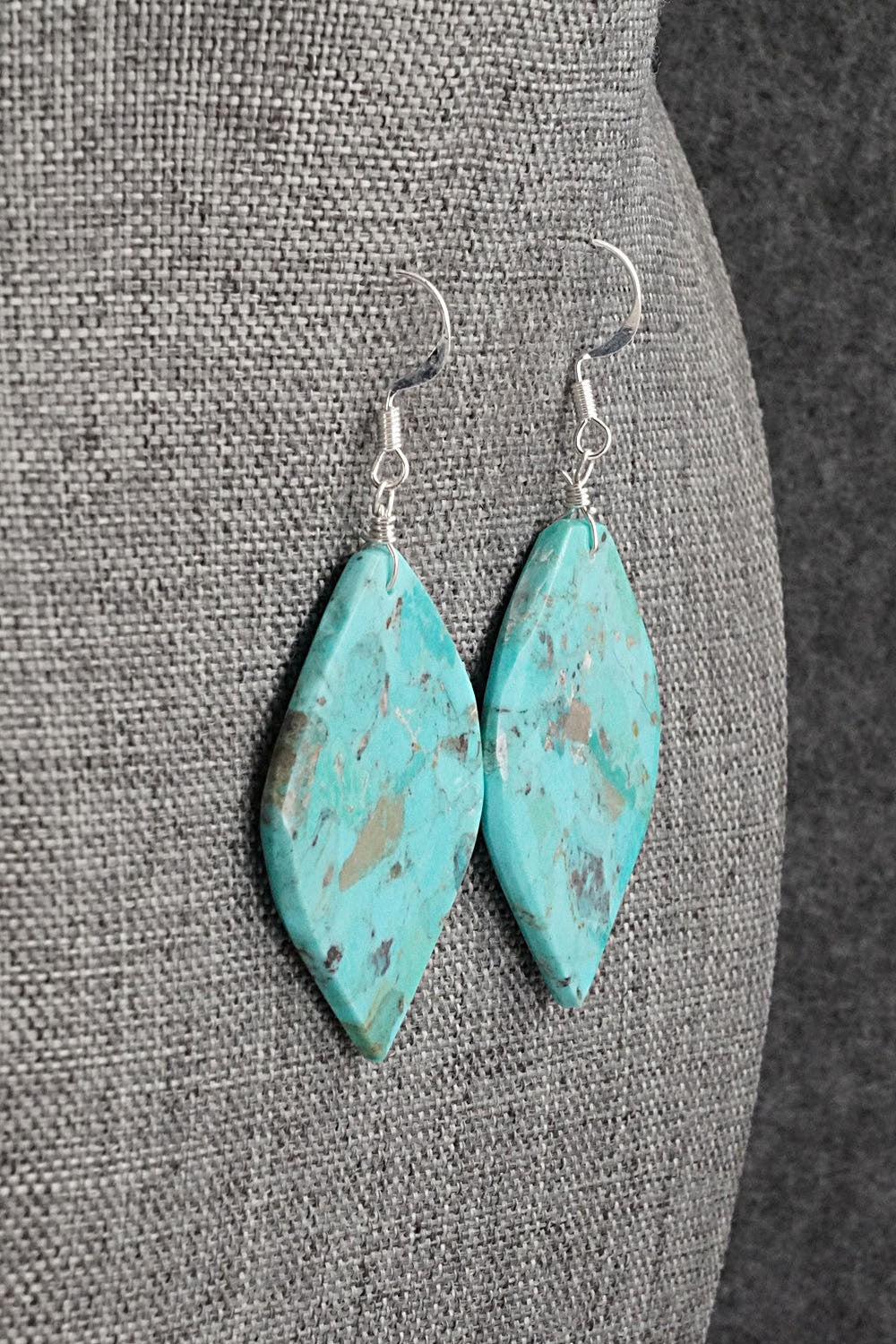 Turquoise & Sterling Silver Earrings - Lupe Lovato