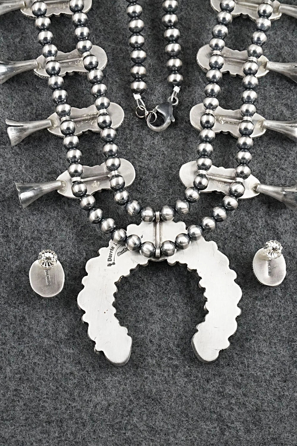 Turquoise & Sterling Silver Squash Blossom Set - Darrin Livingston