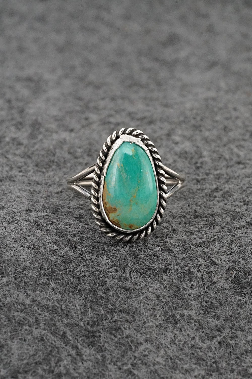 Turquoise & Sterling Silver Ring - Eugene Gruber - Size 8