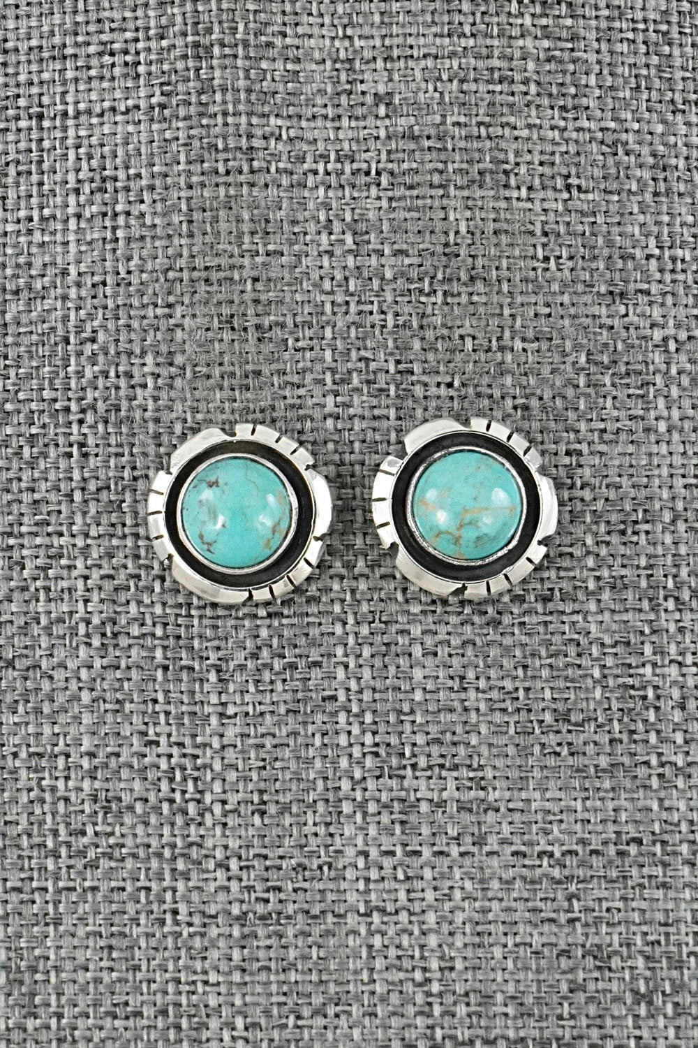 Turquoise & Sterling Silver Earrings - Amos Begay